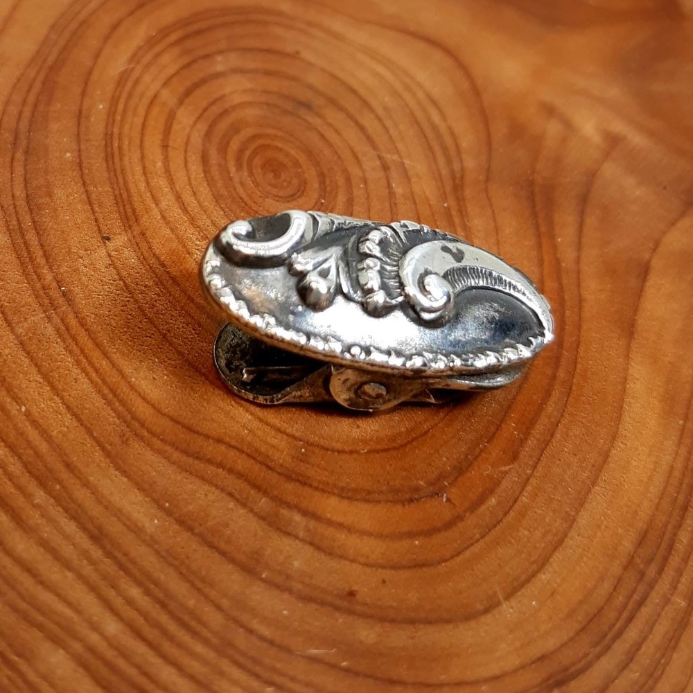 TIE CLIP, VINTAGE, DECORATIVE STERLING SILVER